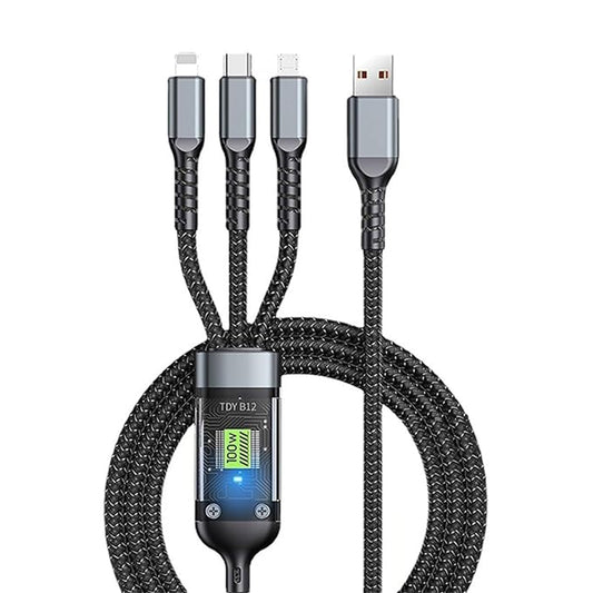 Super-Fast Charging 3-in-1 100w Data Cable
