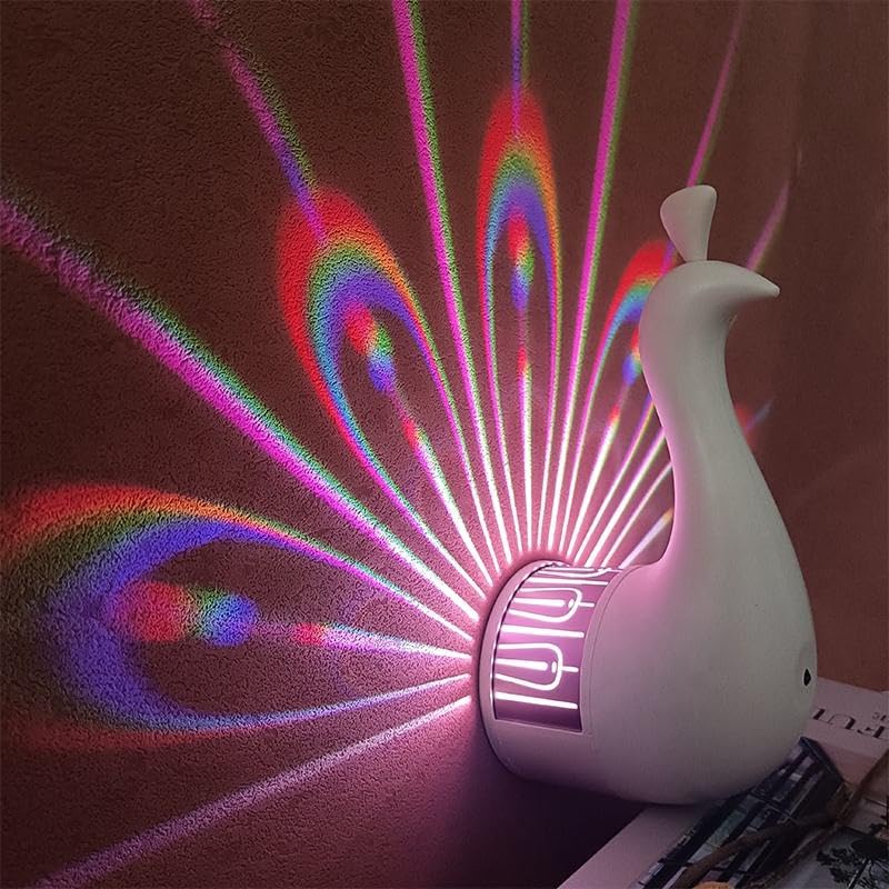 Peacock Lamp Creative Peacock Colorful Projection Wall Lamp