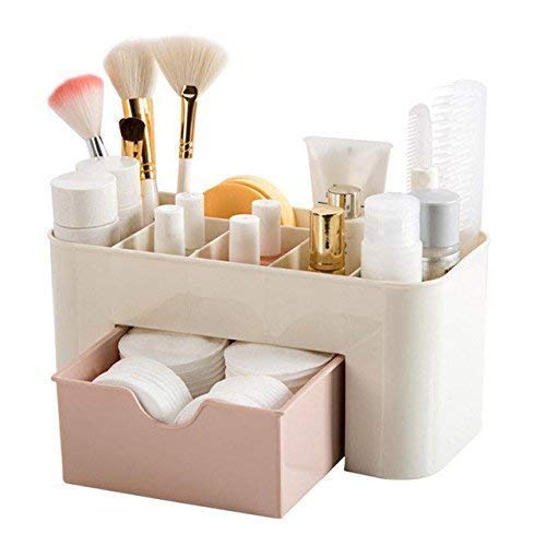 Plastic Multi Functional Rectangular Cosmetics Storage Organizer Box with Drawer