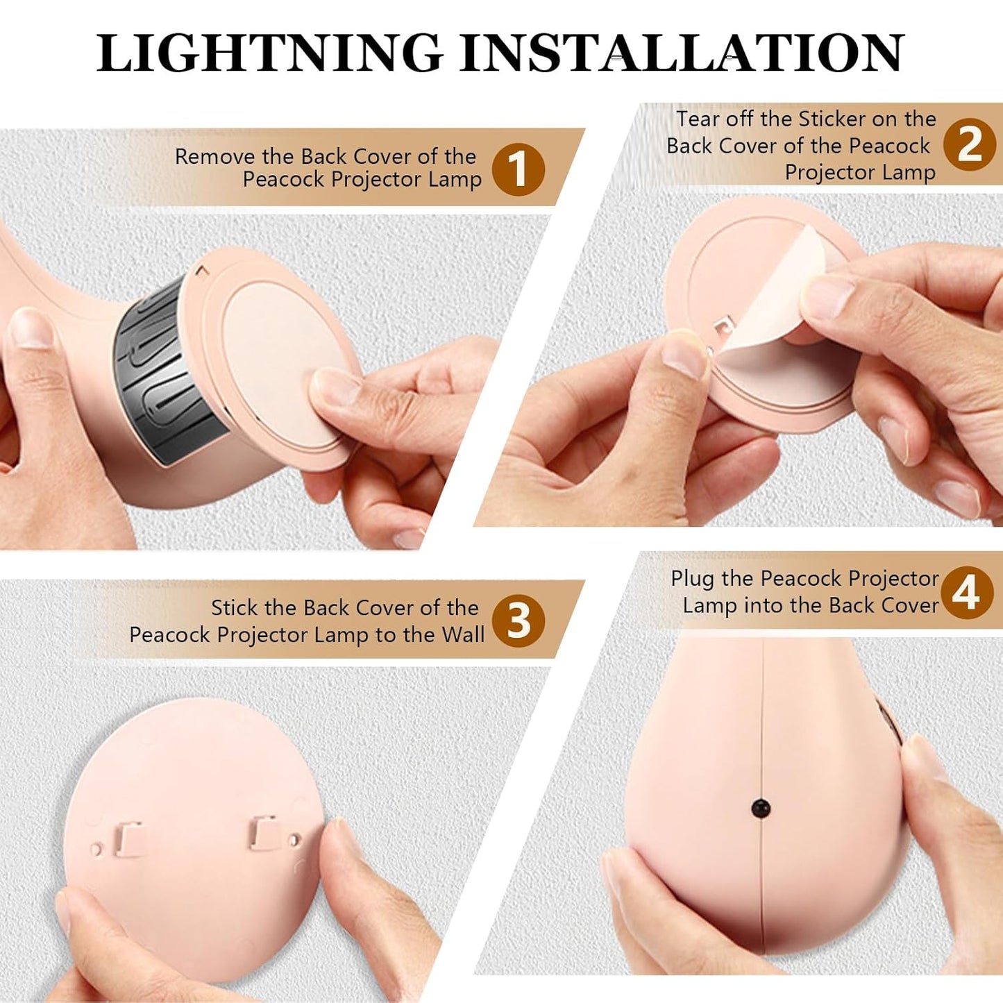 Peacock Lamp Creative Peacock Colorful Projection Wall Lamp