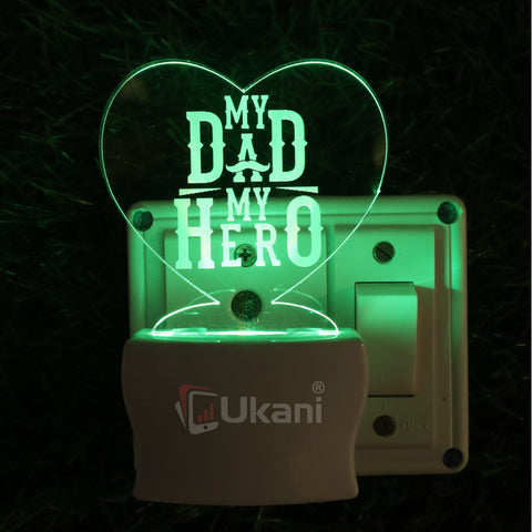 My Dad My Hero Design Led Lamp