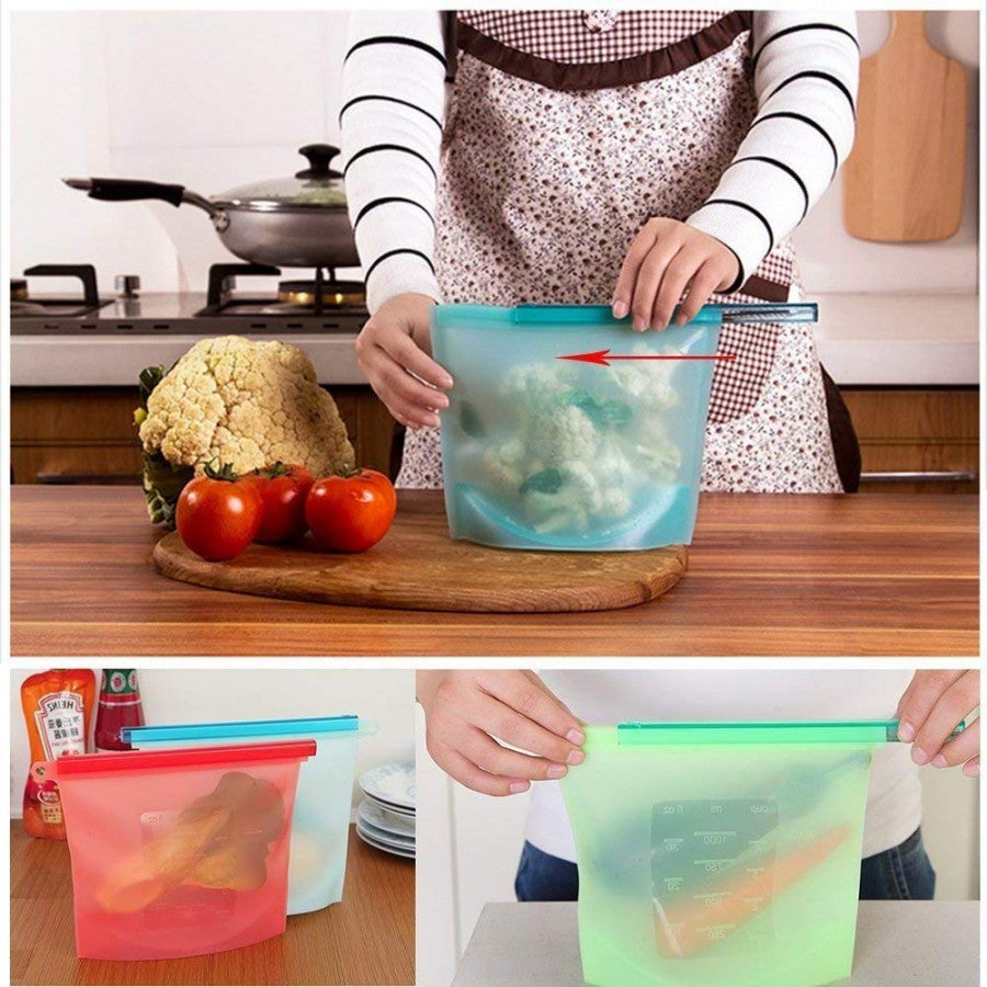 1000 ML SILICON BAG ( 3 PIECE)IDEAL FOR EASY AND ORGANIZED STORAGE