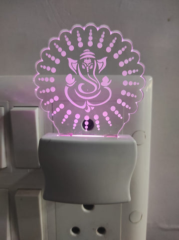 Shree Ganesh In Round Design Led Lamp