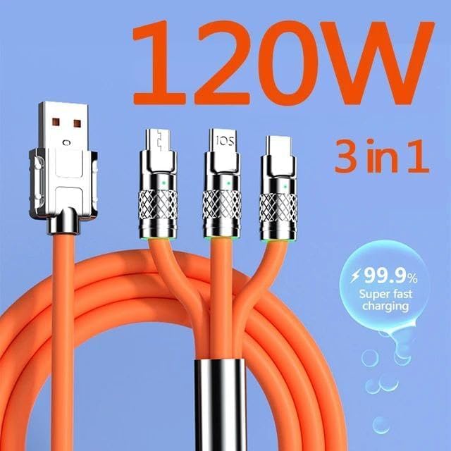 3 In 1 Fast Charging Data Cable,120W