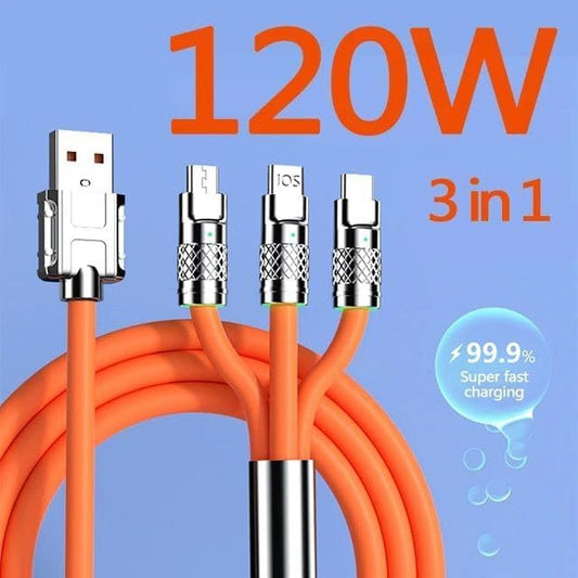 3 In 1 Fast Charging Data Cable,120W
