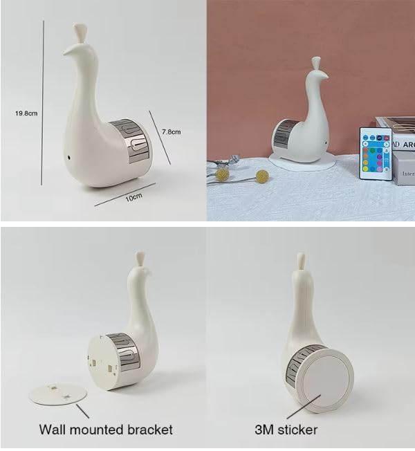 Peacock Lamp Creative Peacock Colorful Projection Wall Lamp