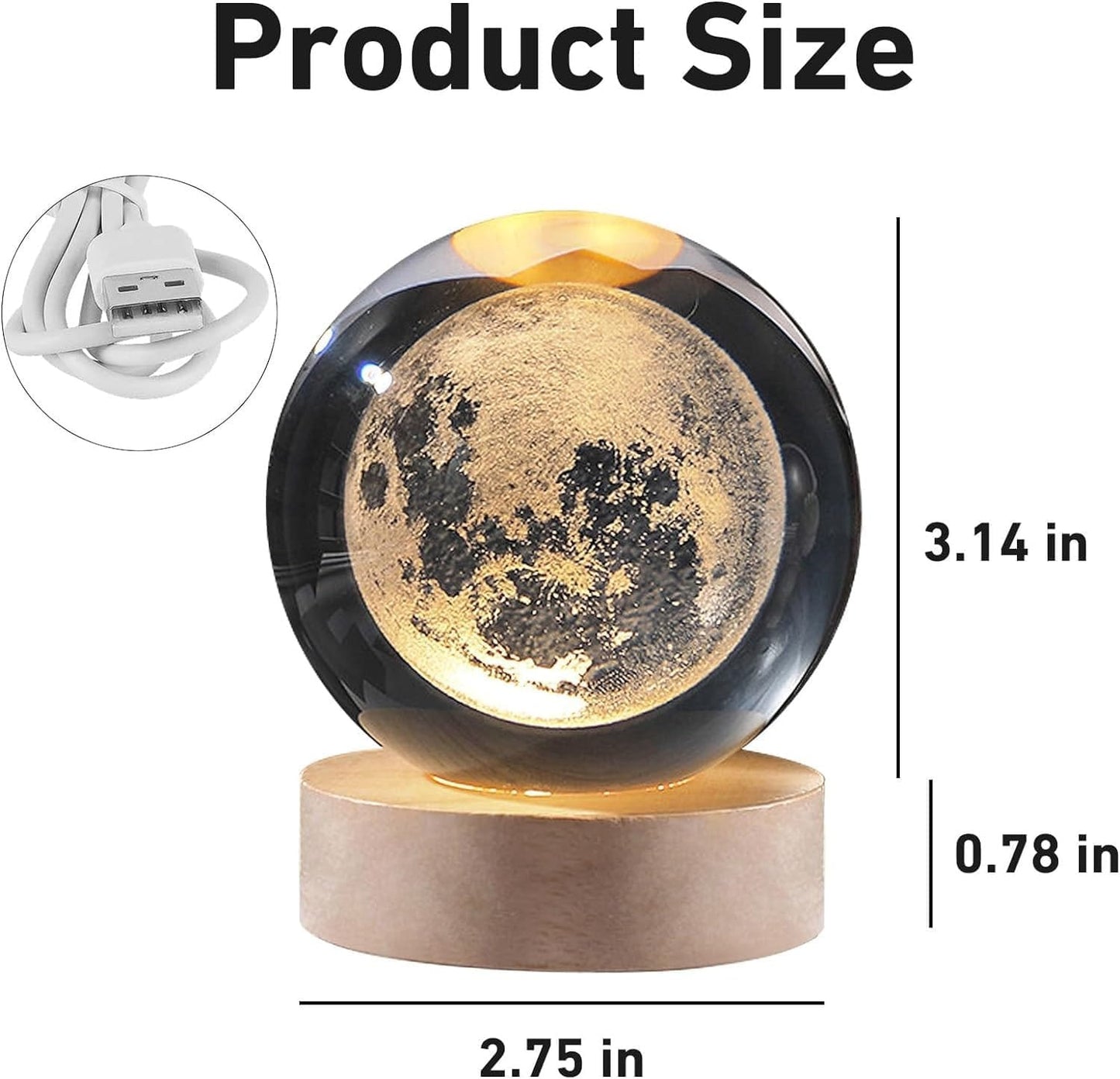 3D CRYSTAL BALL NIGHT LAMP(MOON)