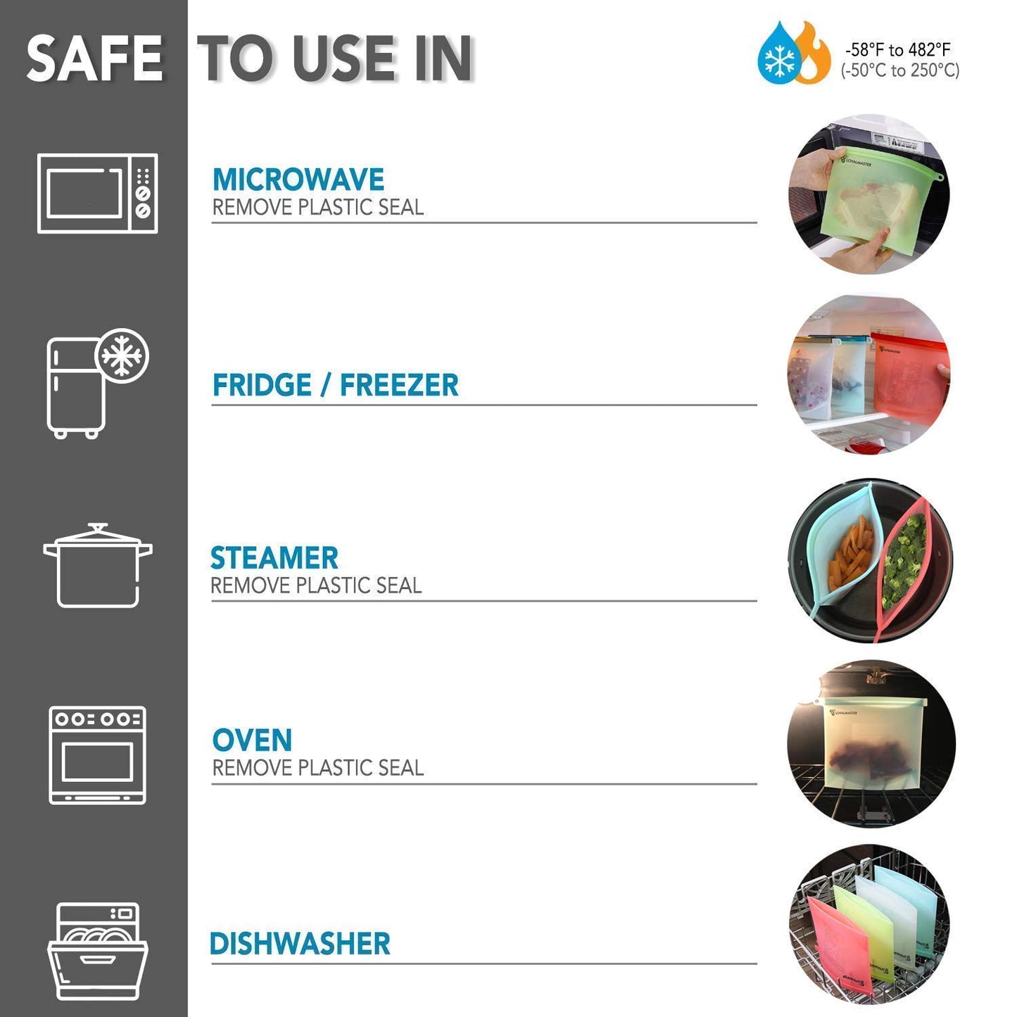 1000 ML SILICON BAG ( 3 PIECE)IDEAL FOR EASY AND ORGANIZED STORAGE