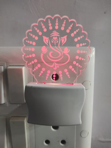 Shree Ganesh In Round Design Led Lamp
